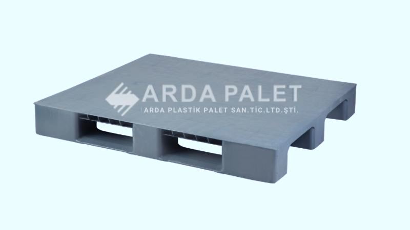 100X120 Gri Düz Plastik Palet