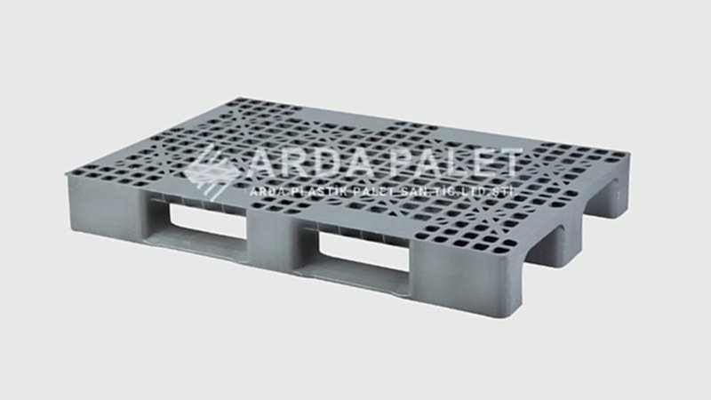 80X120 Gri Delikli Plastik Palet