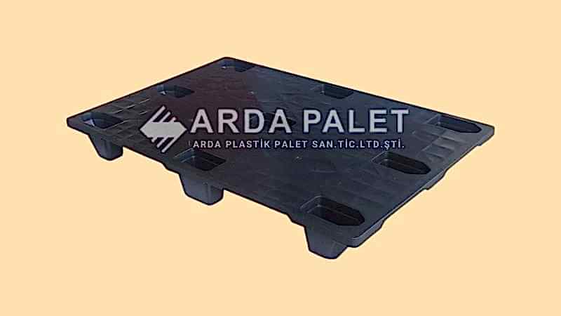 80X120 Siyah Delikli İç İçe Geçen Plastik Palet