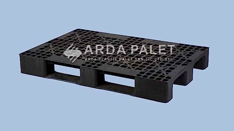 80X120 Siyah Delikli Plastik Palet