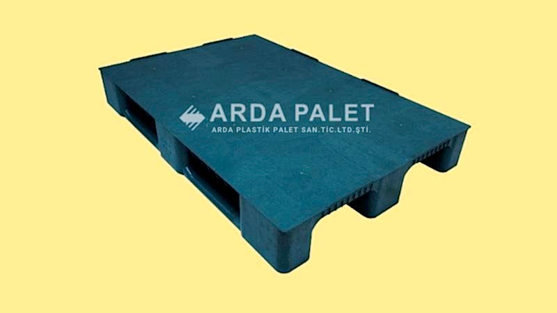 80X120 Gri Düz 3 Kızaklı Plastik Palet