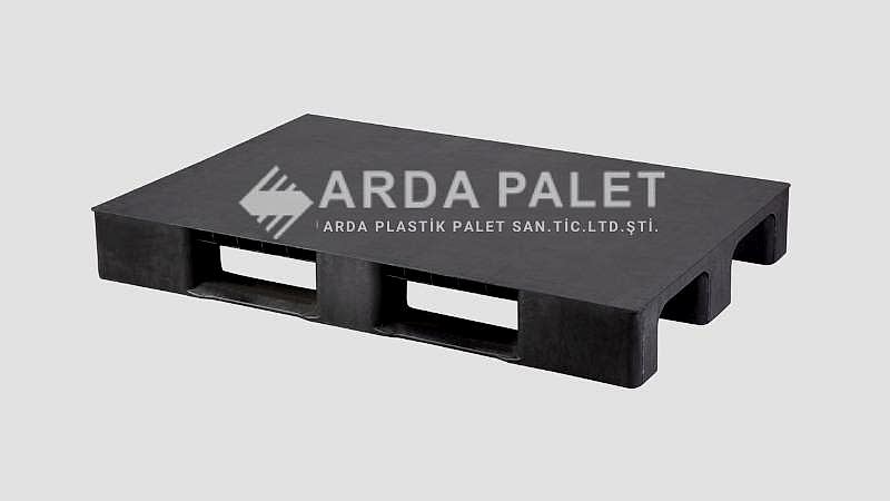 80X120 Siyah Düz Plastik Palet