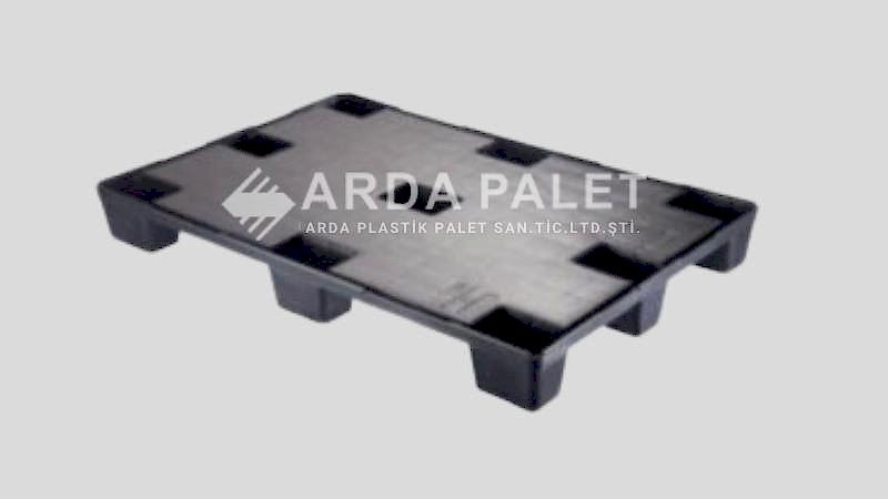 80X120 Siyah Üzeri Düz İç İçe Geçen Plastik Palet